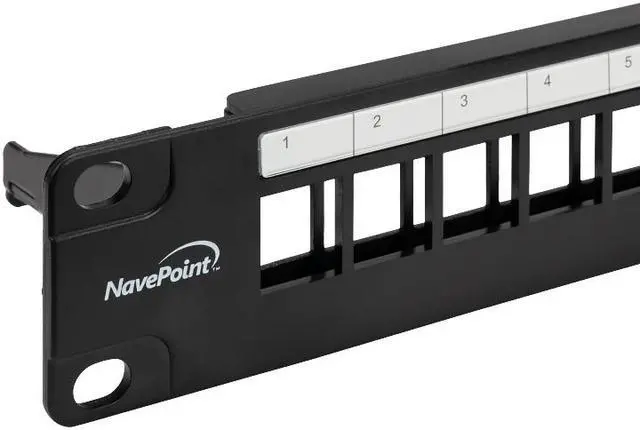 Alt view image 4 of 8 - Navepoint 24-Port Cat5/Cat5e/Cat6 Ethernet Patch Panel For 19-Inch Wallmount Or Rackmount Empty For Keystone Insertion Black 4-pack