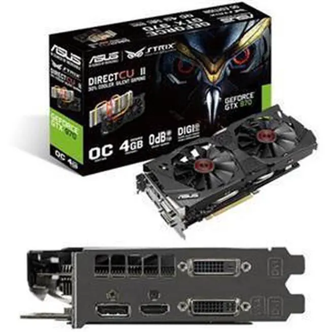 Main image of Asus Strix STRIX-GTX970-DC2OC-4GD5 GeForce GTX 970 Graphic Card - 1.11 GHz Core - 4 GB GDDR5 SDRAM - PCI Express 3.0