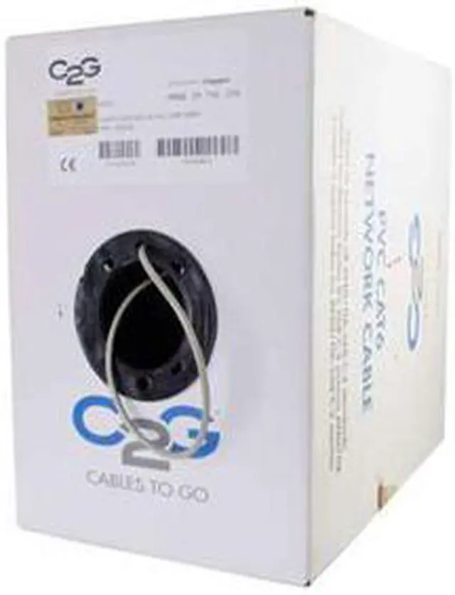 Main image of C2G 1000FT Cat6 Bulk Unshielded Ethernet Network Cable w/ Solid Conductors, Gray