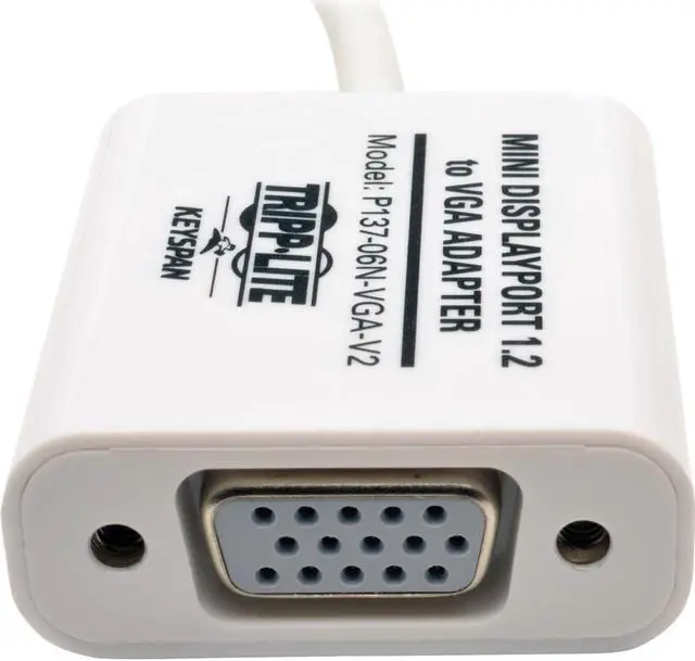 Alt view image 2 of 19 - Tripp Lite Keyspan Mini DisplayPort to VGA Active Cable Adapter, MDP 1.2, Converter for MDP to VGA (M/F), 6-in. (P137-06N-VGA-V2)
