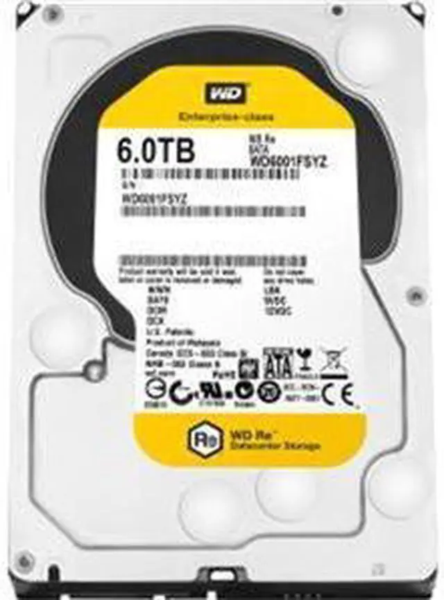 Alt view image 6 of 6 - WD Re 6TB Datacenter Capacity Hard Disk Drive - 7200 RPM Class SATA 6Gb/s 128MB Cache 3.5 inch WD6001FSYZ