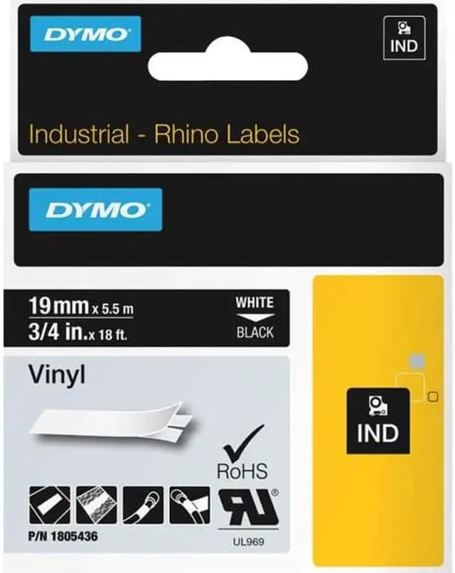 Alt view image 2 of 4 - DYMO Rhino Coloured Vinyl - permanent adhesive vinyl tape - 1 rol ...