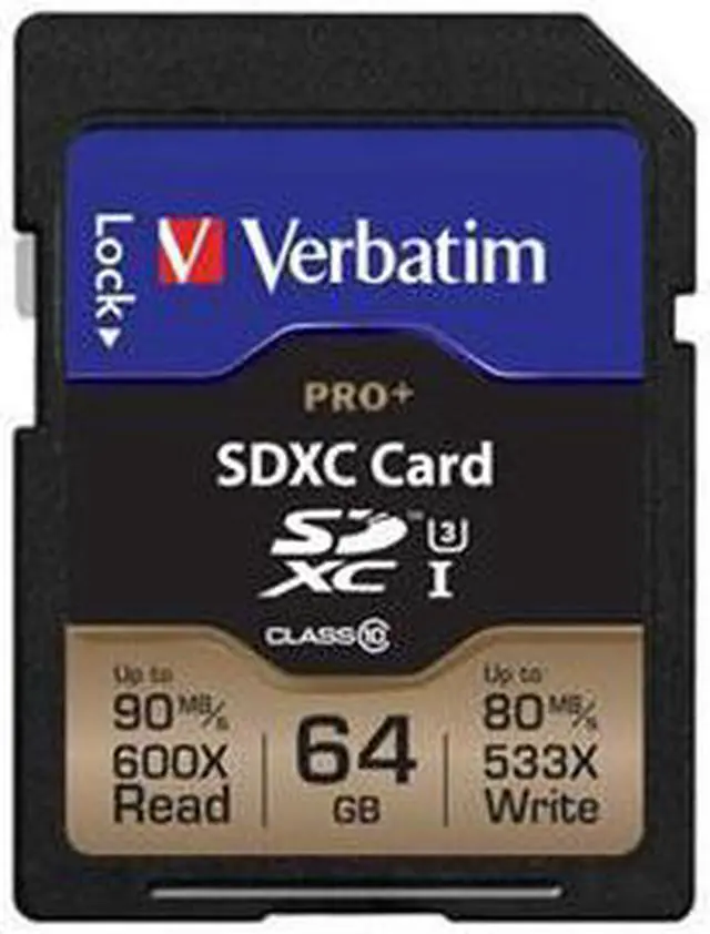 Alt view image 4 of 19 - Verbatim Memory Card SDXC 90MB/s Read Speed 64GB BK/GD 49197