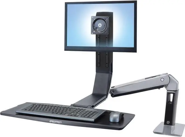 Alt view image 3 of 16 - Ergotron Workfit-a with suspended Keyboard, Single Ld - 24-390-026