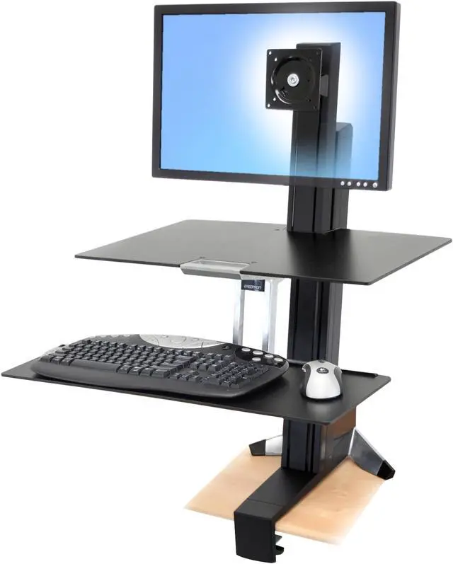 Alt view image 4 of 20 - Ergotron WorkFit-S Sit-Stand Workstation w/Worksurface LCD HD Monitor Aluminum