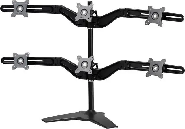 Alt view image 2 of 3 - Amer Mounts Stand Based Hex Monitor Mount For Four 15-24