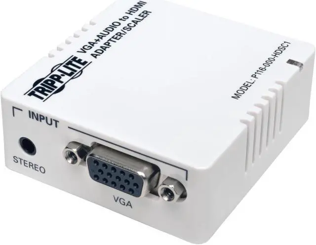 Main image of Tripp Lite VGA to HDMI Adapter Converter / Scaler w Audio / Video White (P116-000-HDSC1)
