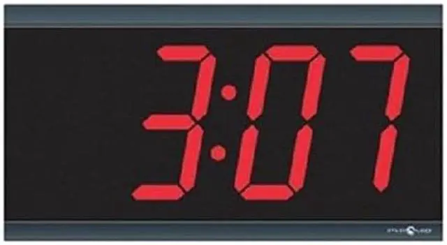 Alt view image 2 of 3 - Pyramid TimeTrax Sync 4in x 4 Digit Red LED Power over Ethernet Digital Wall Clock