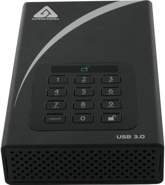 APRICORN Aegis Padlock DT 4TB USB 3.0 External Hard Drive Black