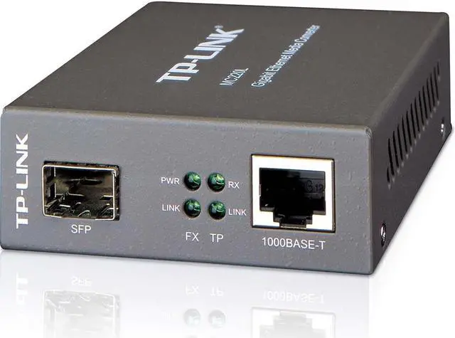 Alt view image 6 of 20 - TP-Link Gigabit SFP to RJ45 Fiber Media Converter | Fiber to Ethernet Converter | 10/100/1000Mbps RJ45 Port to 1000Base-SX/LX SFP Slot Supporting MiniGBIC Modules (MC220L)