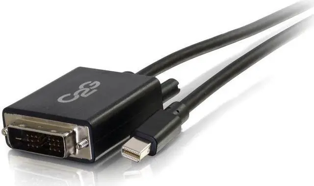 Alt view image 3 of 6 - C2G 54335 C2G 6ft Mini DisplayPort Male to Single Link DVI-D Male Adapter Cable - Black - DisplayPort/DVI-D for Monitor, Notebook, Tablet - 6 ft - 1 x Mini DisplayPort Male Digital Audio/Video - 1 x