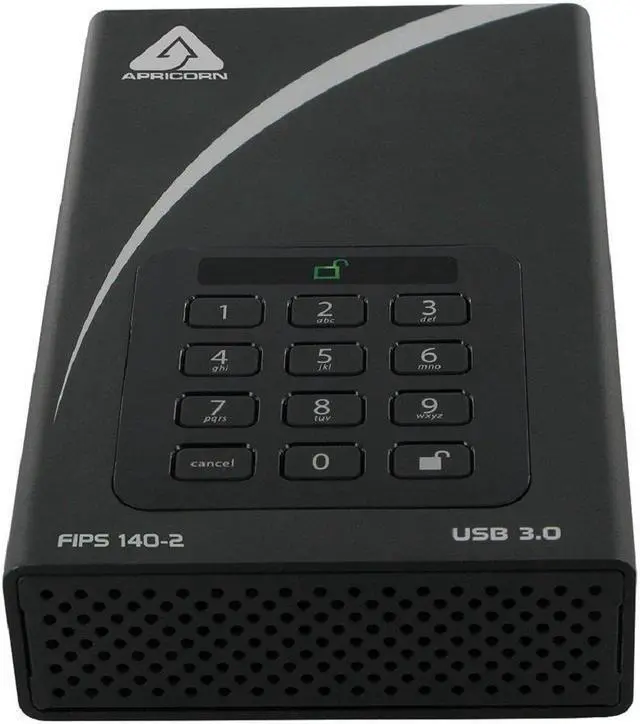 Alt view image 2 of 11 - APRICORN Aegis Padlock DT 6TB USB 3.0 FIPS 140-2 Encrypted USB 3.0 Desktop Hard Drive with PIN Access ADT-3PL256F-6000 Black