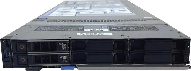 Main image of Dell PowerEdge MX740c, 2x Platinum 8164 2.0GHz 26-Core CPU, 512GB DDR4 RAM, 2x 1.92TB 12G SAS SSD, 2x 25GbE