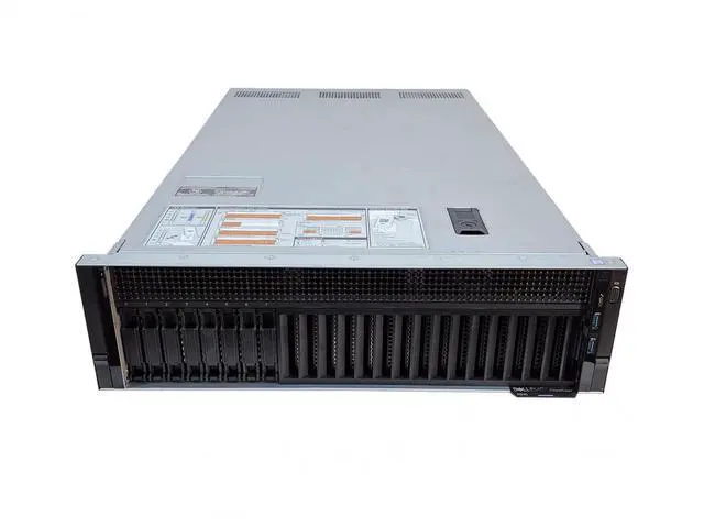 Main image of Dell R940 8SFF 3U Server, 4x Xeon Gold 6252 2.1GHz 24-Core CPU, 512GB Memory, PERC H740p, 4x 7.68TB SSD, 2x 25GbE SFP28, Rails