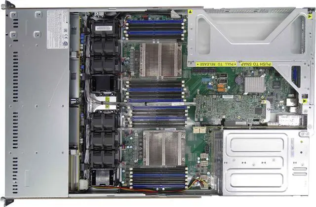 Alt view image 3 of 3 - Supermicro SYS-6018U-TR4T+, 2x E5-2690 V4 2.6GHz 14-Core CPU, 64GB DDR4 RAM, 4x Trays, Rails