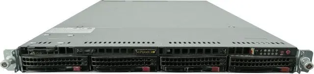 Main image of Supermicro SYS-6018U-TR4T+, 2x E5-2667 V4 3.2GHz 8-Core CPU, 64GB DDR4 RAM, 4x Trays, Rails
