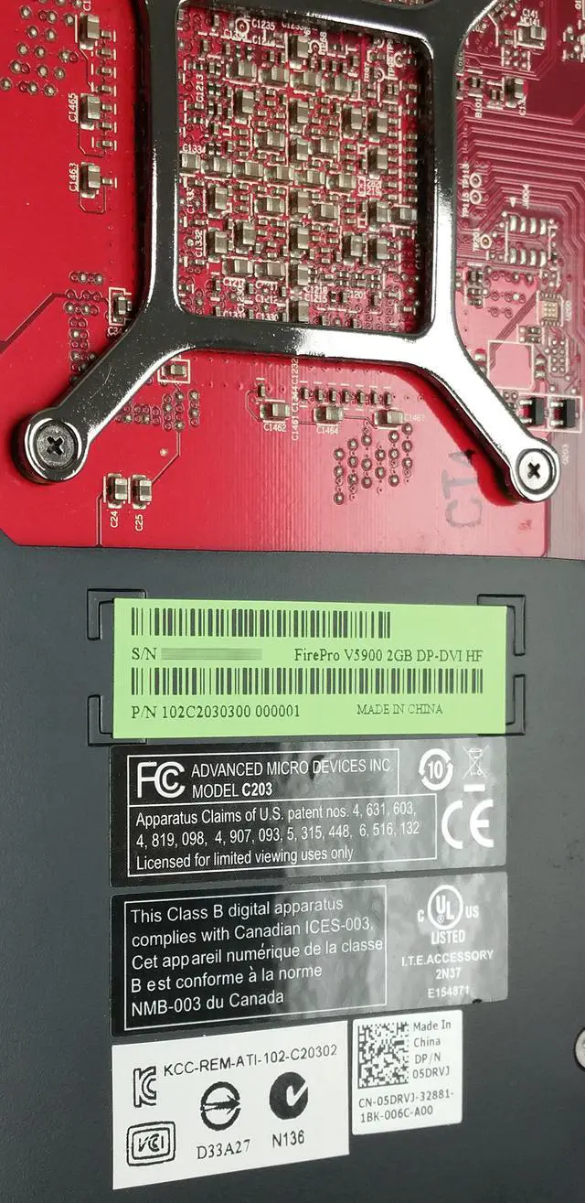 Alt view image 2 of 3 - Dell AMD FirePro V5900 2GB 256-bit GDDR5 PCI Express 2.1 x16 Video Card 5DRVJ