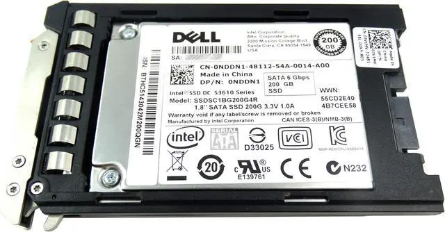 Main image of Dell 200GB 1.8" SATA III SSD 6Gbps with Tray, NDDN1