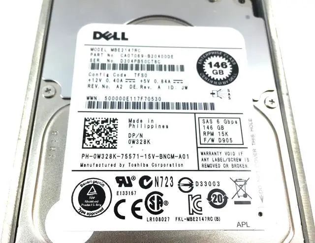 Alt view image 2 of 2 - Dell 146GB 15K 6GBPS SAS 2.5'' Hard Drive w/ Tray, W328K