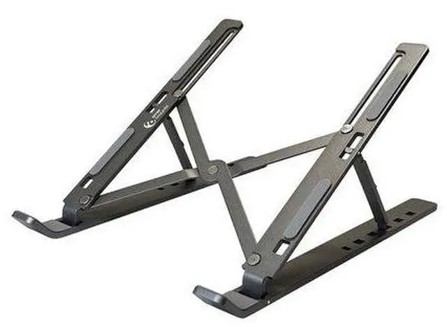Main image of Amer Mounts Compact Folding Laptop/Tablet Stand and Travel Bag (Dark Aluminum Edition) Weight Supported 5kg (11lbs) AMRNS02DG