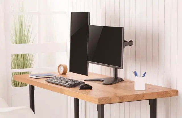 Alt view image 4 of 17 - Amer Networks 2EZSTAND | Dual Articulating Monitor Desk Mount | Supports 17 - 32" Monitors