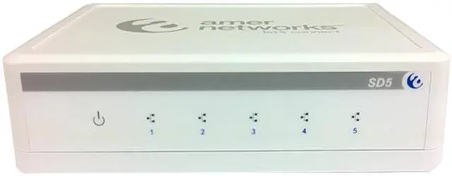 Alt view image 3 of 9 - Amer Networks SD5 10/100Mbps 5-Port Unmanaged Desktop Switch
