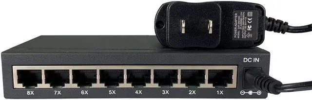 Alt view image 2 of 7 - 8-Port Unmanaged Gigabit Ethernet Switch 8 x 10/100/1000Mbps RJ45 Auto MDI/MDIX | Amer Networks