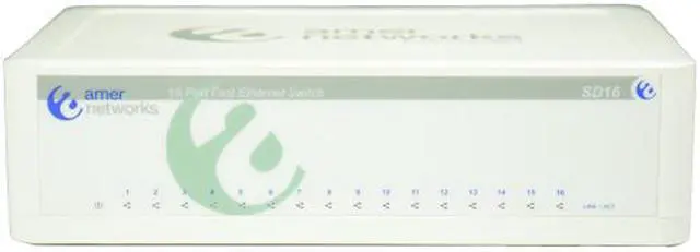 Alt view image 3 of 8 - Amer Networks SD16 10/100Mbps 16-Port Unmanaged Desktop Switch