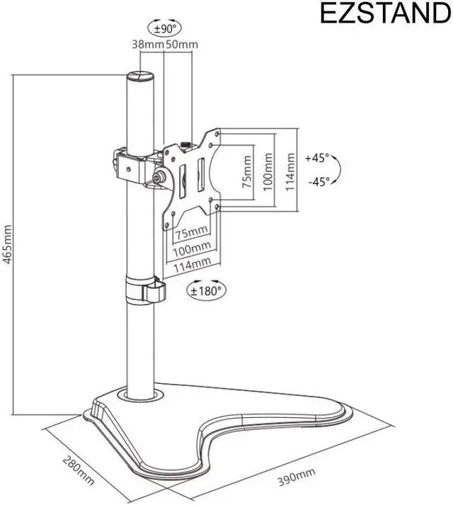 Alt view image 3 of 7 - Amer Mounts EZSTAND | Articulating Monitor Desk Mount | Supports 13 - 32" Monitors