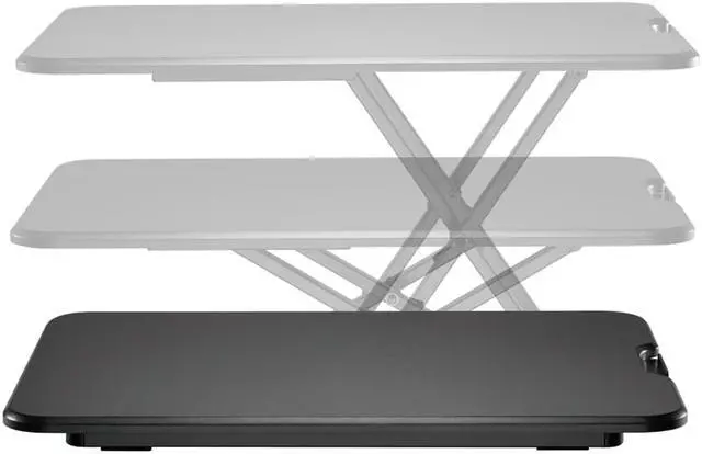 Alt view image 2 of 9 - Amer Mounts EZUP2619 | Ultra-Slim Height Adjustable Sit/Stand Workstation Desk | Black 26.4" Wide Tabletop  | 1.8" Low-Profile Design