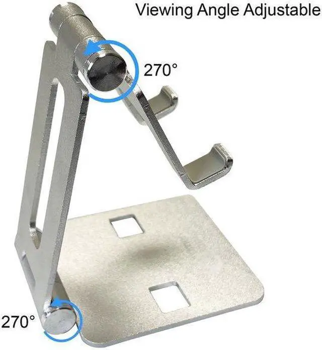 Alt view image 3 of 4 - Amer Mounts Simplicity Folding Phone Stand (Bright Aluminum)