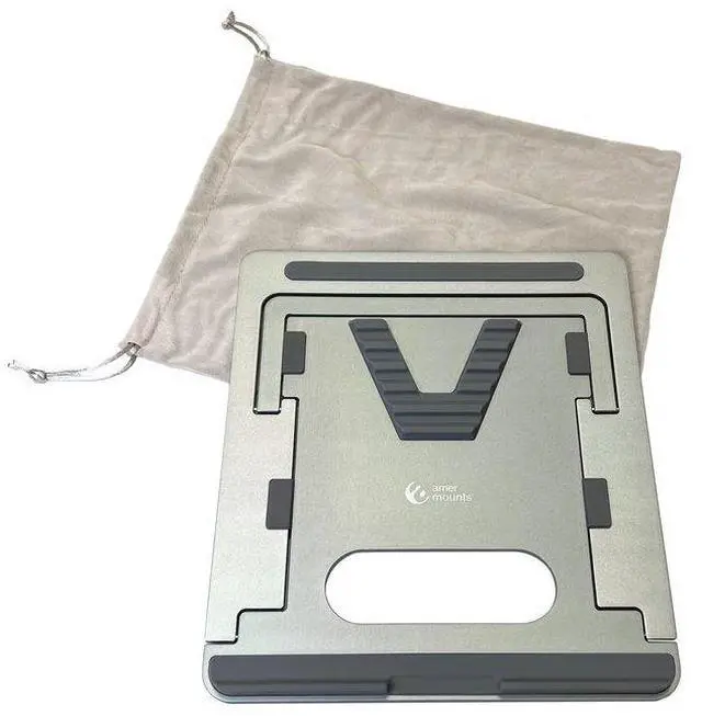 Alt view image 5 of 7 - Amer Mounts Flat Folding Laptop/Tablet Stand (Dark Aluminum Edition)