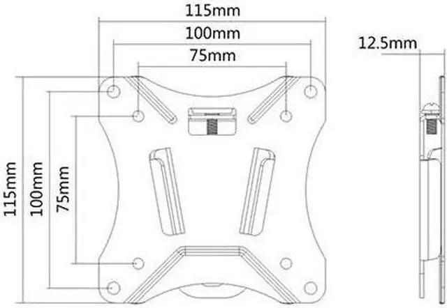 Alt view image 2 of 3 - Amer Mounts Compact Wall Mount Bracket for 25kg/55lb Screens - Supports Most 13"-27" Displays - EZW1025 - OEM