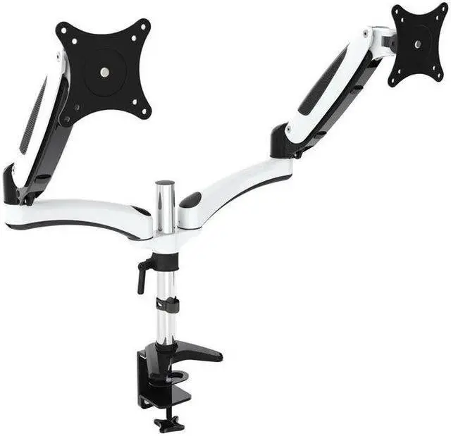 Alt view image 11 of 14 - Amer Mounts Dual Articulating Monitor Mount. Clamp Base. Supports 15 to 28" monitors.