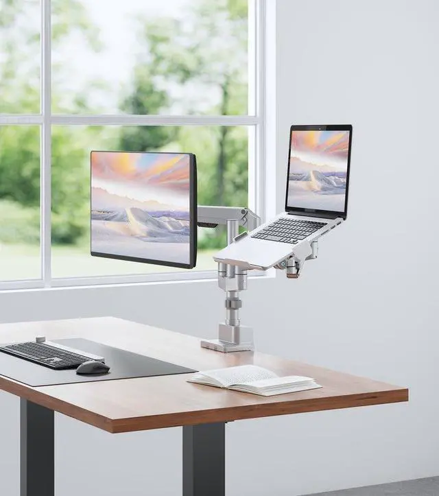 Alt view image 2 of 4 - Amer Mounts Articulating Monitor Arm and Notebook Mount Arm with Hydralift