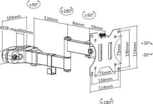 Alt view image 4 of 4 - Amer Mounts Full-Motion Pole Mount Monitor Arm
