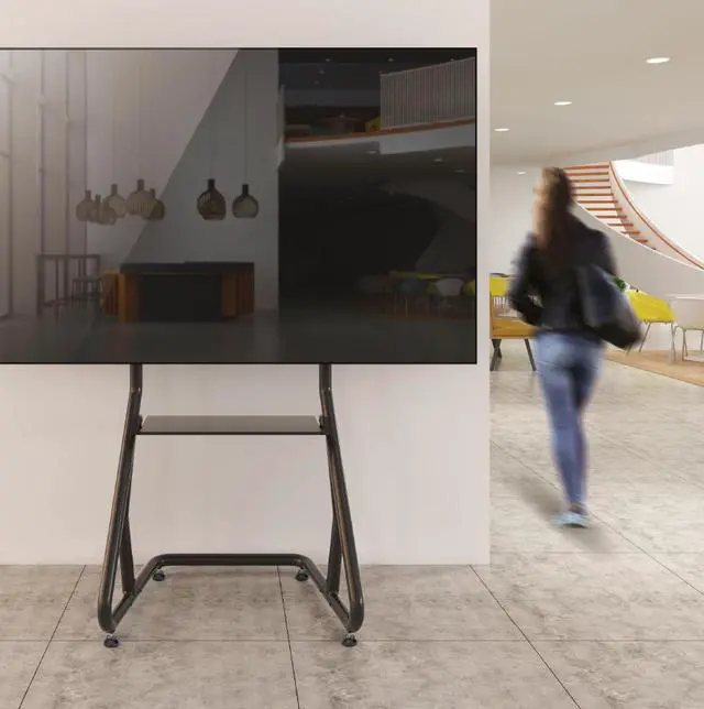 Alt view image 2 of 7 - Amer Mounts TV Stand Display Cart with Wheels Designed for 60-105" Flat, LCD Screens 1000x600mm VESA Max Weight Support 100kg/220lbs - EZMC8