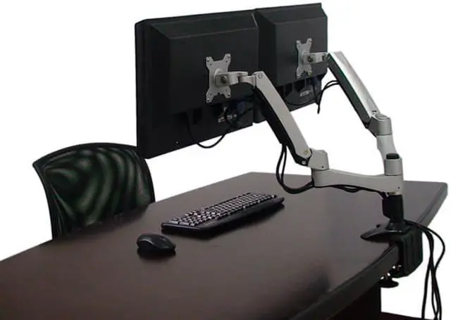 Alt view image 3 of 8 - Amer AMR2AC Articulating Dual Monitor Mount - 15" to 27" Monitors