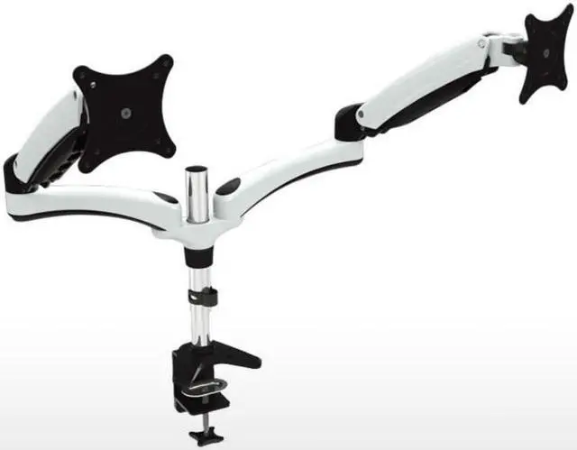 Main image of Amer Mounts Dual Articulating Monitor Mount. Clamp Base. Supports 15 to 28" monitors.