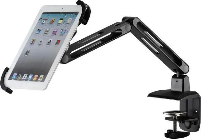 Alt view image 2 of 6 - Amer Articulating Single Tablet / Pad mount with clamp base. Feature include Anti-Theft security Lock, Kensington Lock support & Bracket Lock. 360 degree rotation. Support 9 to 11 inch tablets