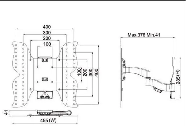 Alt view image 2 of 4 - Amer Mounts AMRWEX420 Full Motion TV Wall Mount for 26 to 55
