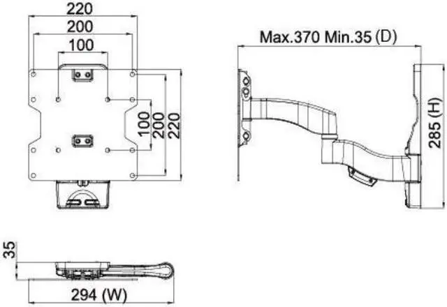 Alt view image 3 of 5 - Amer Mounts AMRWEX220 Full Motion TV Wall Mount for 22 to 42