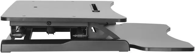 Alt view image 4 of 9 - Amer Mounts EZRiser30 Height Adjustable Sit/Stand Desk Computer Riser, 30" wide with Keyboard Tray - Black Finish