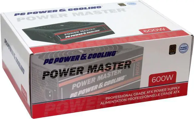 Alt view image 4 of 11 - PC Power & Cooling Power Master 600 Watt, 80 Plus Bronze, Semi-Modular, Active PFC, Industrial Grade ATX PC Power Supply, 3 Year Warranty, FPS0600-A2S00