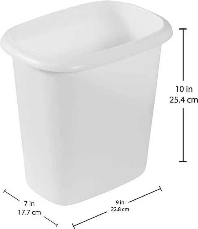 Alt view image 3 of 7 - Rubbermaid Vanity Trash Can/Wastebasket 1.5-Gallons/6-Quarts White for Under Counter/Kitchen/Office/Bedroom/Bathroom