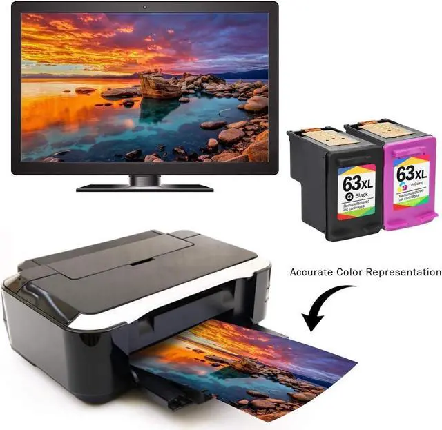 Alt view image 4 of 7 - Limeink Remanufactured Ink Cartridge Replacement  Ink 63 XL Ink Cartridges  63XL Combo Pack Printers Officejet 3830 Envy 4520 4650 5255 5200 5258 4655 Deskjet 1112 Inkjet (Black and Color)