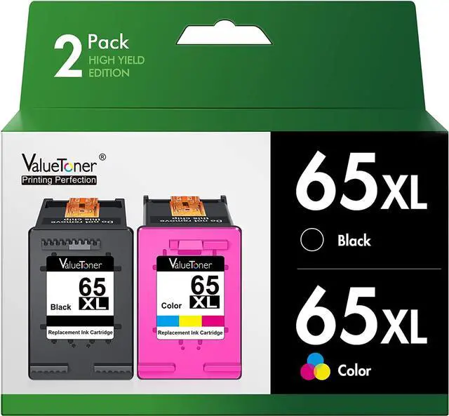 Main image of Valuetoner Remanufactured Ink Cartridges Replacement  65XL Ink Cartridge Combo Pack 65 XL for Envy 5055 5052 5058 DeskJet 3755 2655 3720 3722 3723 3752 3758 2652 2624(1 Black, 1 Color)