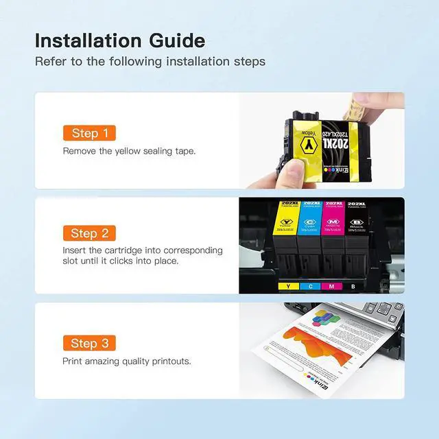 Alt view image 6 of 6 - E-Z Ink (TM Remanufactured Ink Cartridges Replacement  202 XL 202XL T202XL for Expression Home XP-5100 Workforce WF-2860 Printer Tray (2 Black, 1 Cyan, 1 Magenta, 1 Yellow)