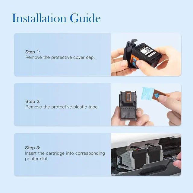 Alt view image 4 of 6 - Valuetoner Remanufactured Ink Cartridges Replacement  65XL Ink Cartridge Combo Pack 65 XL for Envy 5055 5052 5058 DeskJet 3755 2655 3720 3722 3723 3752 3758 2652 2624(1 Black, 1 Color)
