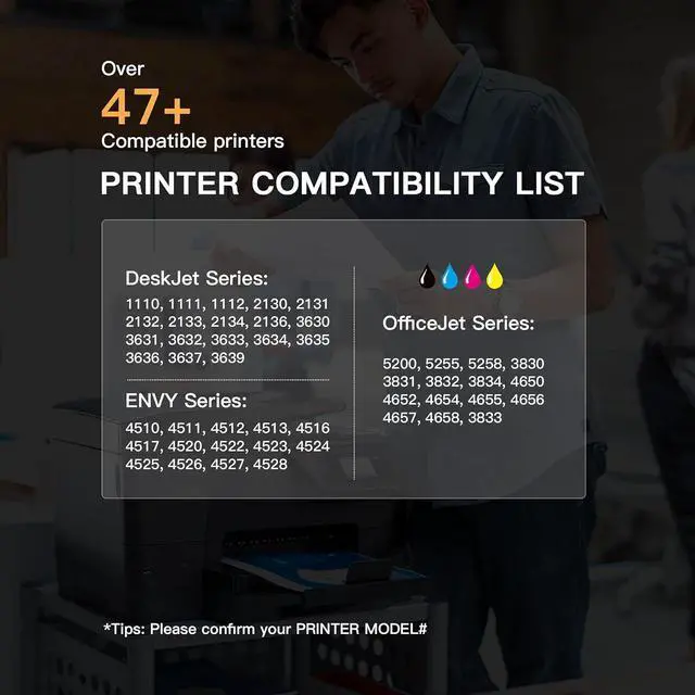 Alt view image 3 of 5 - E-ZInk (TM) Remanufactured Ink Cartridge Replacement  63XL 63 XL to use with Officejet 3830 5255 4650 3833 Envy 4520 Deskjet 1112 3637 3630 3634 Printer (1 Black, 1 Tri-Color)